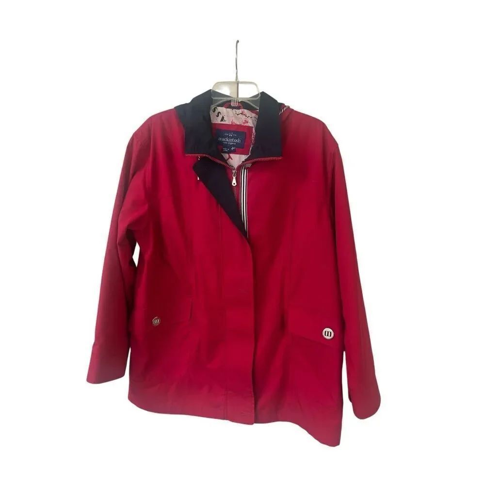 Mackintosh New England red jacket button & zip front sz 1W or Large